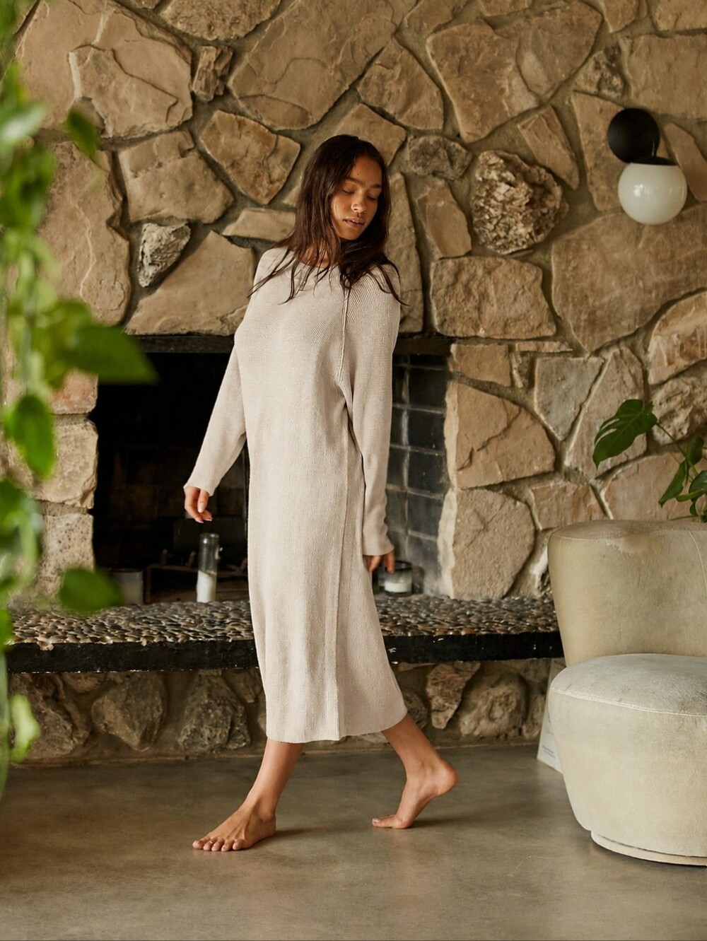 Free People Santa Barbara Maxi Sweater Dress Sz S
